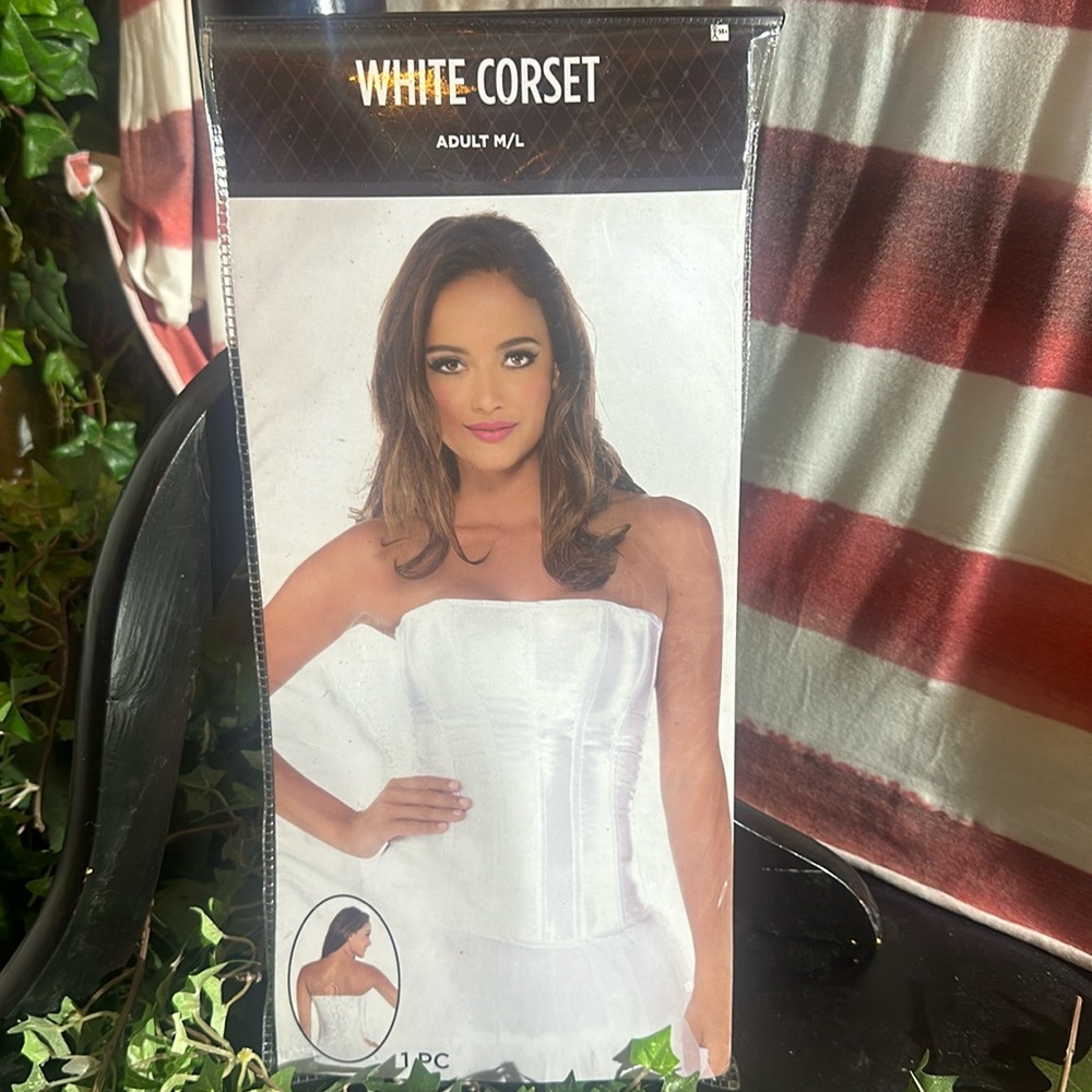 NIP Halloween costume white corset  Adult M/L